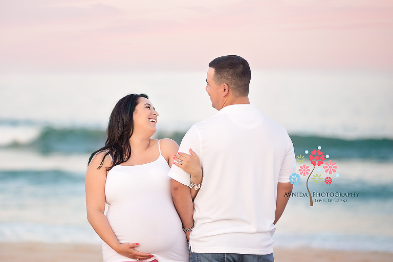 Candid Maternity Beach Photos by Avnida Photography.