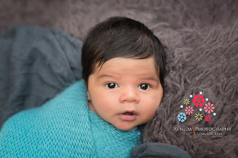 Verona NJ newborn photographer - Baby Marcos is completely alert and we love it - Those eyes are just amazing