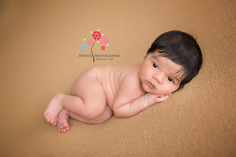 Verona NJ newborn photographer - The alertness is on full display here
