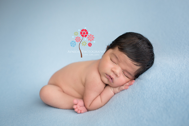 Verona NJ newborn photographer - What a perfect set of hair this little baby has