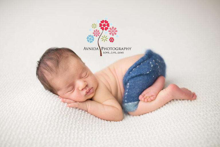 New Jersey Children Photographer - The classic tushie in the air pose made even better thanks to blue