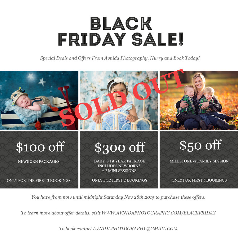 BLACK FRIDAY SALE! Up to $300 Off for Photo Sessions!
