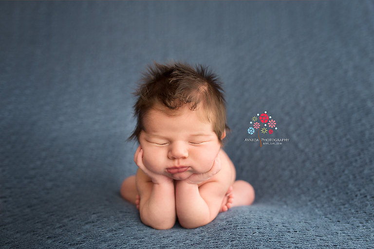 Newborn Photographer Somerset NJ - How can you not love those spiky hair and the cheeks