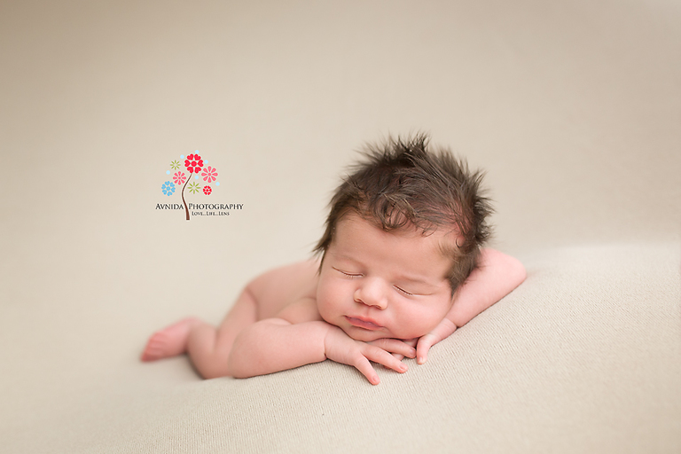 Newborn Photographer Somerset NJ - I know, I know, it's those cute cheeks and the spiky hair again - how can you get over them