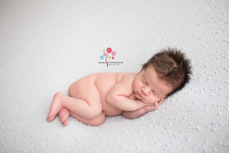 Newborn Photographer Somerset NJ - Spiky hair without the gel, now that's style