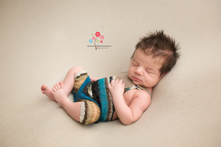 Newborn Photographer Somerset NJ - This is what we call the Lounge pose - after all little Drew looks like he is relaxing in his lounge