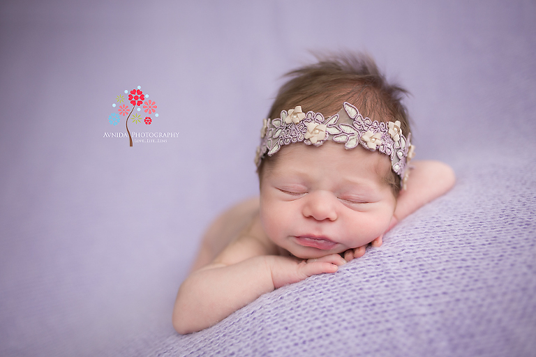 Jersey City NJ Newborn Photographer - Lavender, one of my favorite colors suits this girl perfectly (honestly, all colors looked great on her)