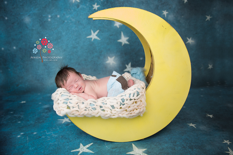 Newborn Photography Saddle River NJ - Angels descend from the moon, and sometimes they take a nap there as well :)