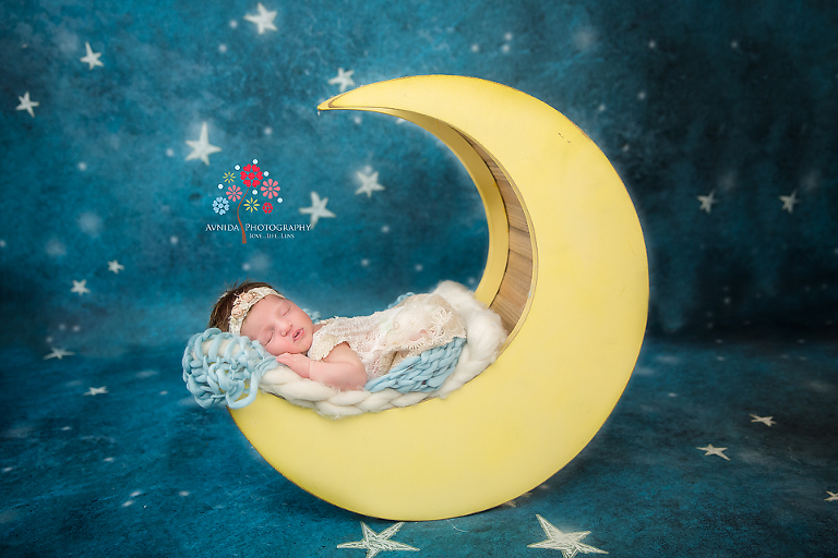 Newborn Photographer Chatham Township NJ - The lighting looks heavenly, and the picture perfect - thanks to baby Samantha.
