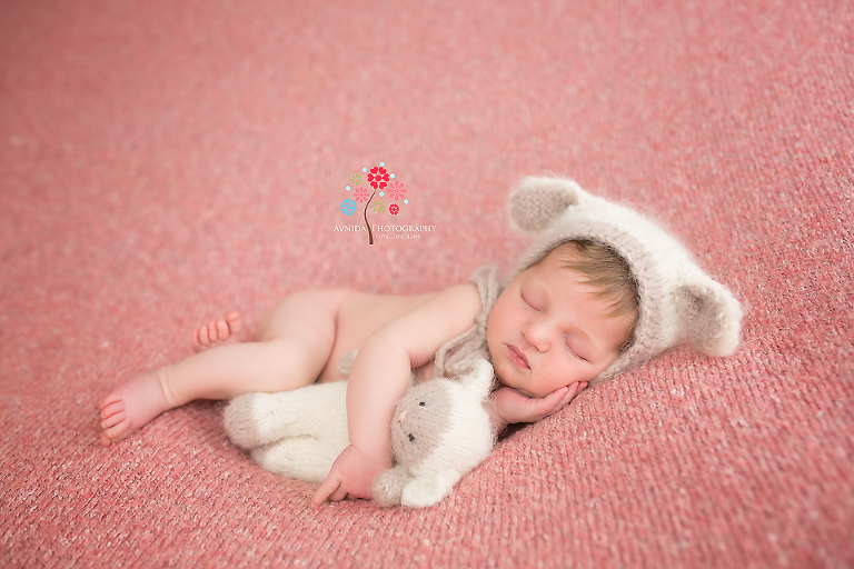 Newborn Photographer Chatham Township NJ - The Teddy Bear is jealous - how can someone else be more cute.