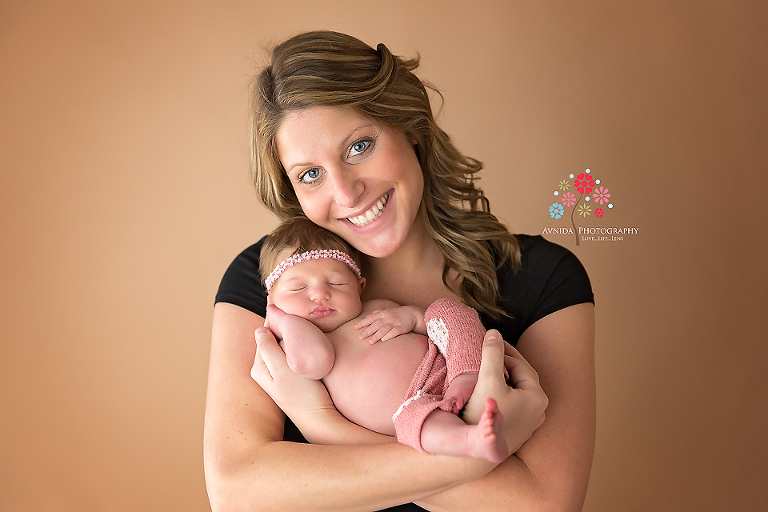 Newborn Photographer Warren NJ - A big smile from a very happy Mom.
