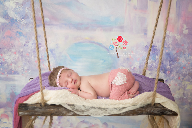 Newborn Photography Alpine NJ - A little princess on her swing