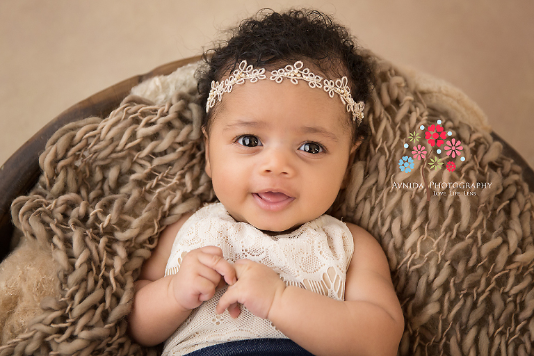 Newborn Photography Linden NJ - Love the glint in her eyes. And those curly eyes. Awww.