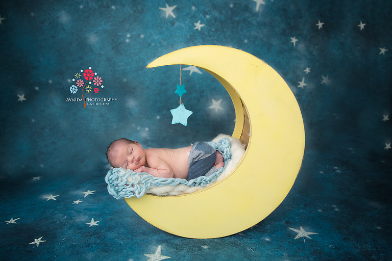 Newborn Photography New Brunswick NJ - Sleeping on the moon. You see what I was talking about when I said he was such a peaceful baby.