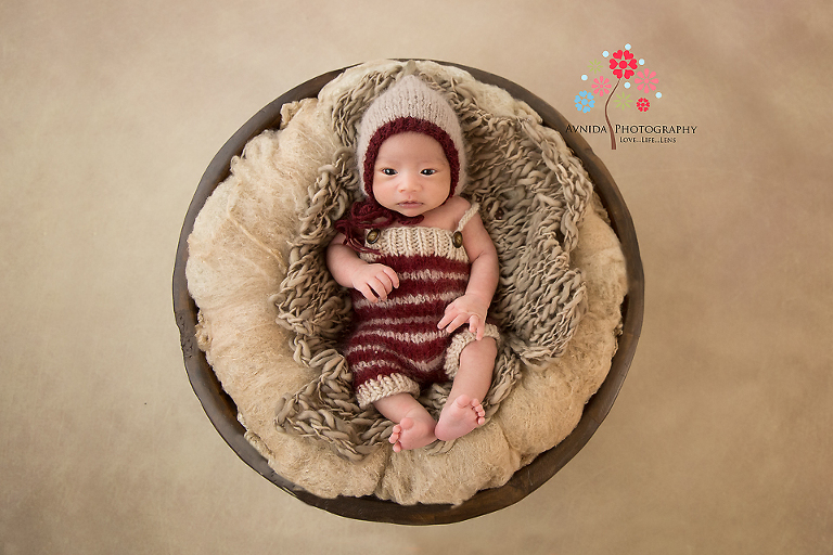 Newborn Photography Bound Brook NJ - Love the texture of the background in this photograph