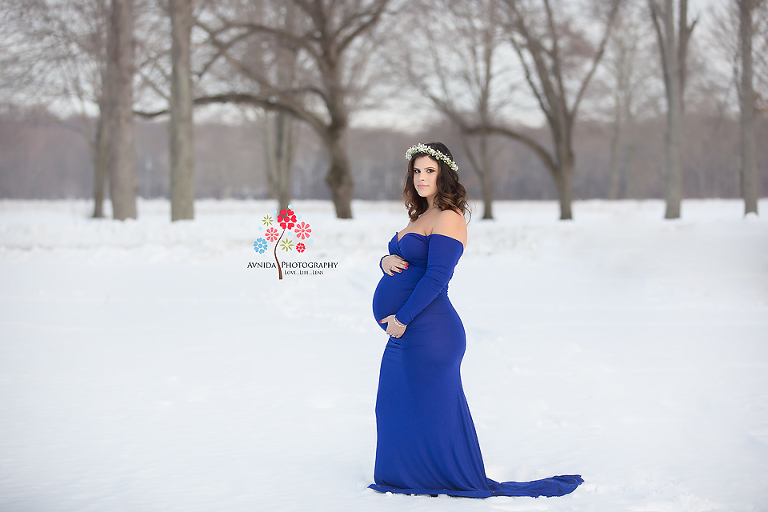 Maternity Photography Somerset County NJ - Forget Frozen. Forget princesses. The true beauty is the flow of a mom-to-be in the snow.