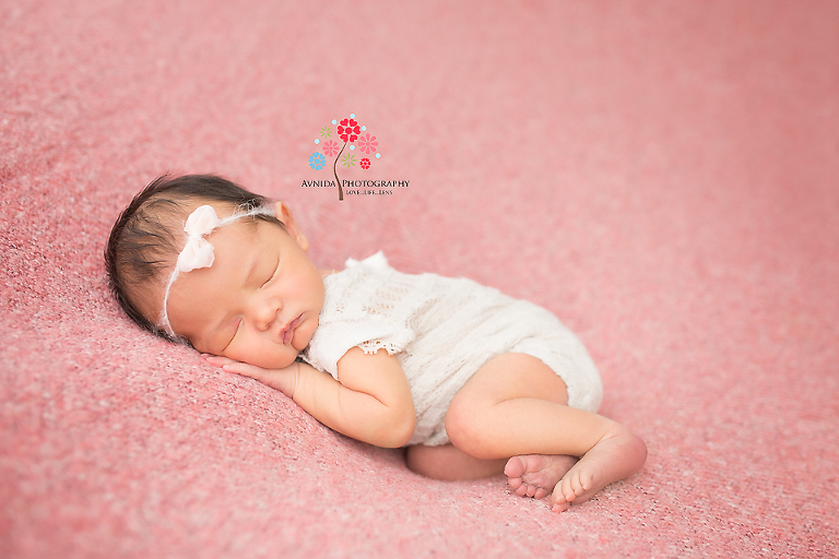 The blissful white dress - Baby Huong's Newborn Photography Montgomery NJ session