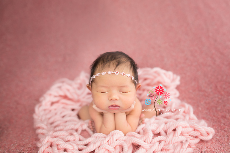 Baby Huong's Newborn Photography Montgomery NJ session - You want to see how to get the perfect hands-on-chin pose?