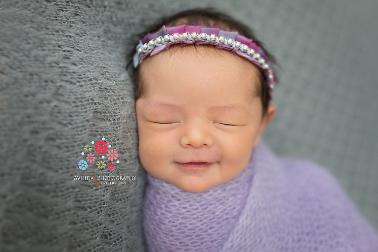 What a cute smile - Baby Huong's Newborn Photography Montgomery NJ session
