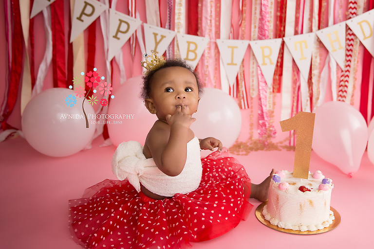 Cake Smash Photography Edison NJ - And then you gently with the touch of the finger take a little dab out of the cake