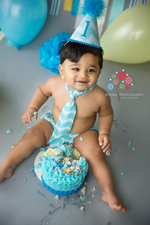 Cake Smash Photography Avalon NJ - Is this how smashed you wanted the cake to be or do you want me to go on- Best Cake Smash Photography by Avnida