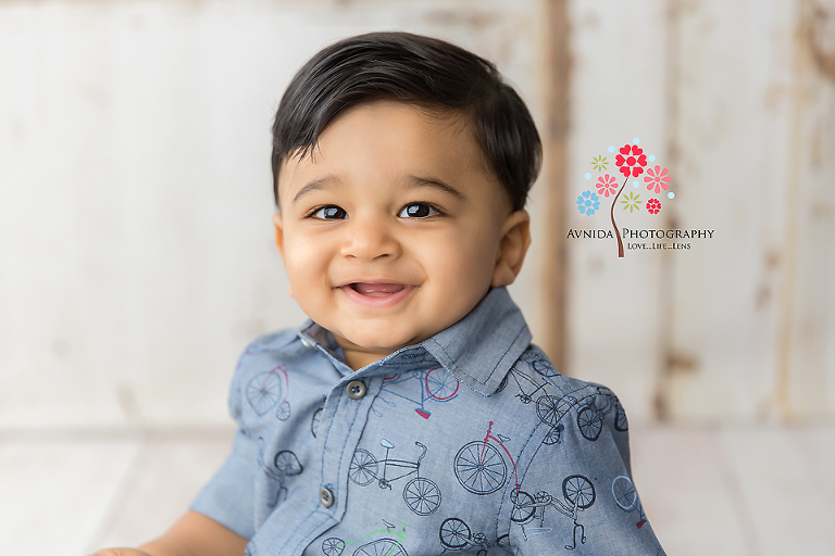 Cake Smash Photography Avalon NJ - Look at that shirt, the confidence and the twinkle in the eyes - Best Cake Smash Photography by Avnida Photography