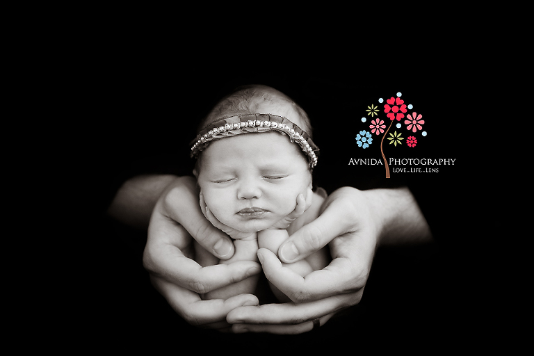 Newborn Photography Somerset County NJ - The cradle of love - that is what I am calling this photo - I love the contrast between Kaylee's baby fingers and those of her dad