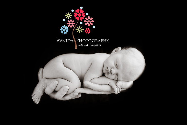 Newborn Photography Somerset County NJ by Avnida Photography - This B&W photograph is my favorite - There is something special and pure about it in the way it shows the expressions and features of Baby Kaylee.