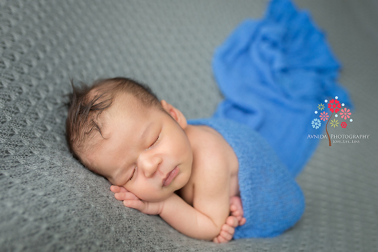 Newborn Photography Chatham NJ - Ah one of my favorite combinations of colors - made even better with those perfect bunch of hair on the head