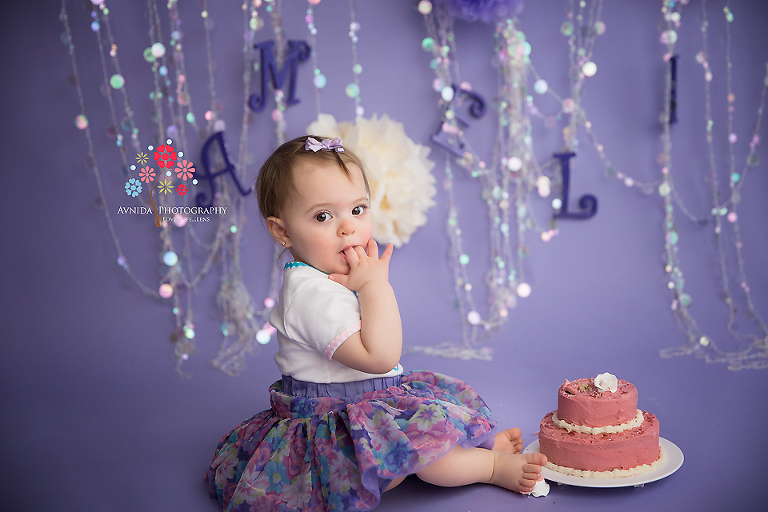 Cake Smash Photography Tewksbury NJ - This is finger licking good cake - do I HAVE to smash it or can we stop now and maybe eat it together