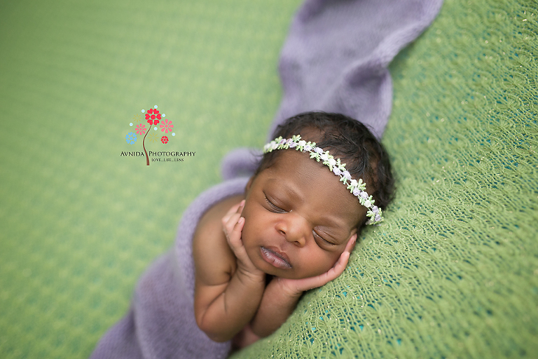Newborn Photographer Vernon NJ - And if you think the green color was making a statement, I am going to up the game and mix it up with purple