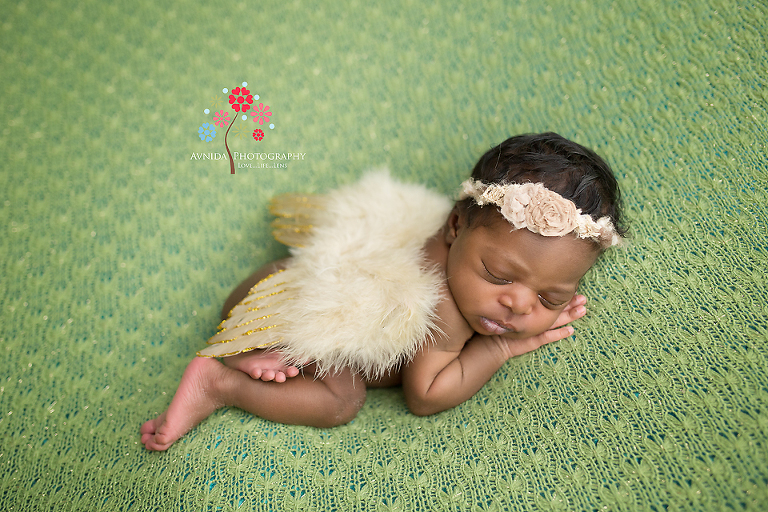 Newborn Photographer Vernon NJ - Wait, is this a little angel who come by my studio - I wondered for quite a while before I saw the truth right before my eyes