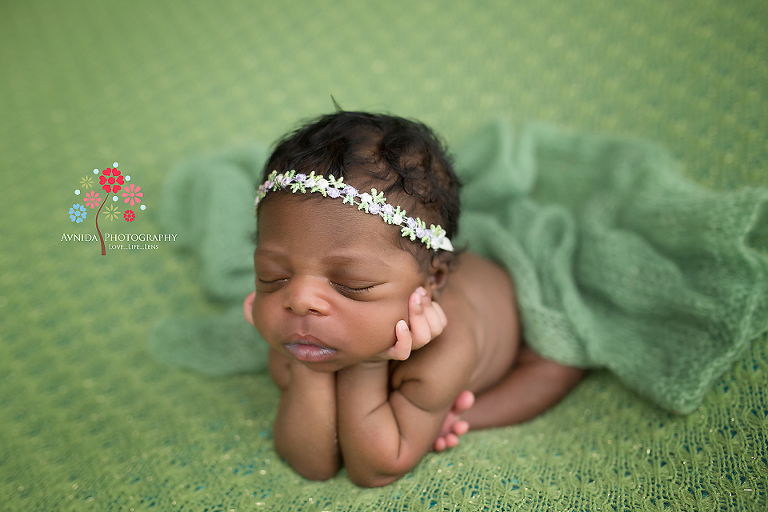 Newborn Photographer Vernon NJ - When we saw baby Elena in green we just couldn't stop ourselves from just clicking away from every angle