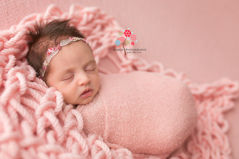 Newborn Photography Madison NJ - Didn't I tell you that this little girl was some just awesome during her newborn photography session - especially beautiful in pink