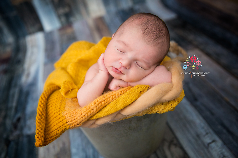 Newborn Photography Englewood Cliffs NJ - A little tilt of the head, the cool calm expression and Lucas is rocking this photo
