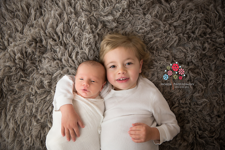 Newborn Photographer Teaneck NJ - With the elder brother and once again we want to focus on the expression of their expressions so back to the white here folks