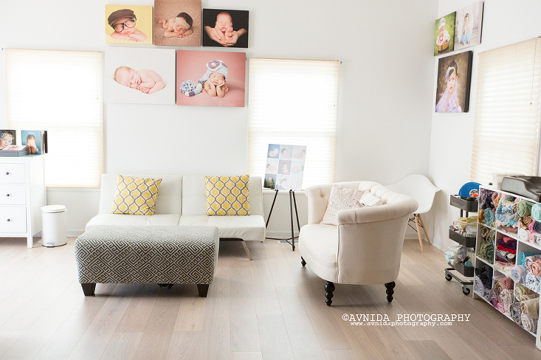 A good newborn photography studio has good seating space for the sleepless parents