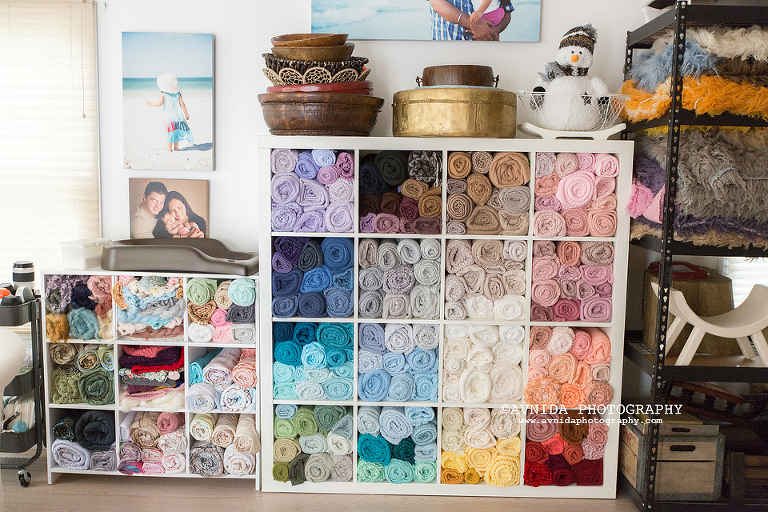 Good organization in the photo studio starts with shelves that offer the ability to categorize by colors