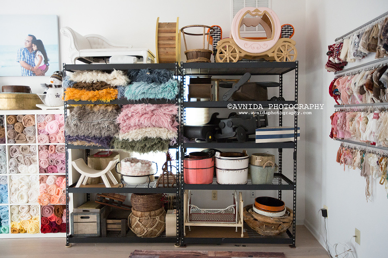 The largest selection of props at the studio of the best newborn photographer in nj