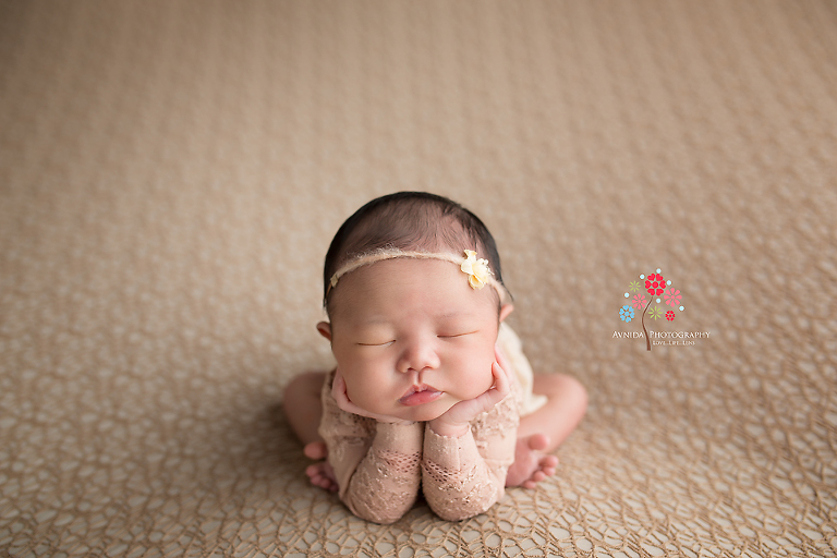 Newborn Photography Lawrenceville NJ - For this photograph I wanted to create a feeling of forever, infinity - the patterns go on forever with Baby Cayla at the center of it