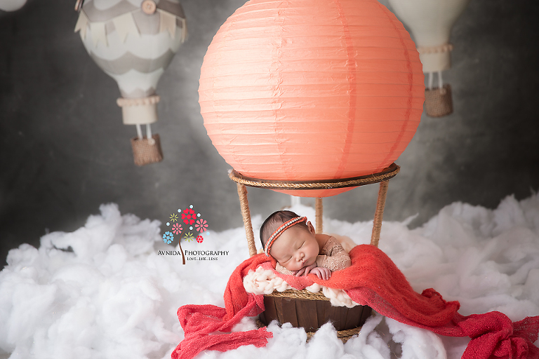 Newborn Photography Lawrenceville NJ - On cloud nine taking a trip to the moon, the little princess decides to take a break and go for a little nap