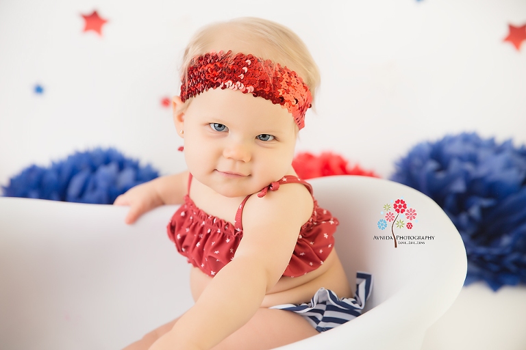 Cake Smash Photographer Rahway NJ - Glad to do the 4th of july theme cake smash photo session any day - Anything to show my love for my country