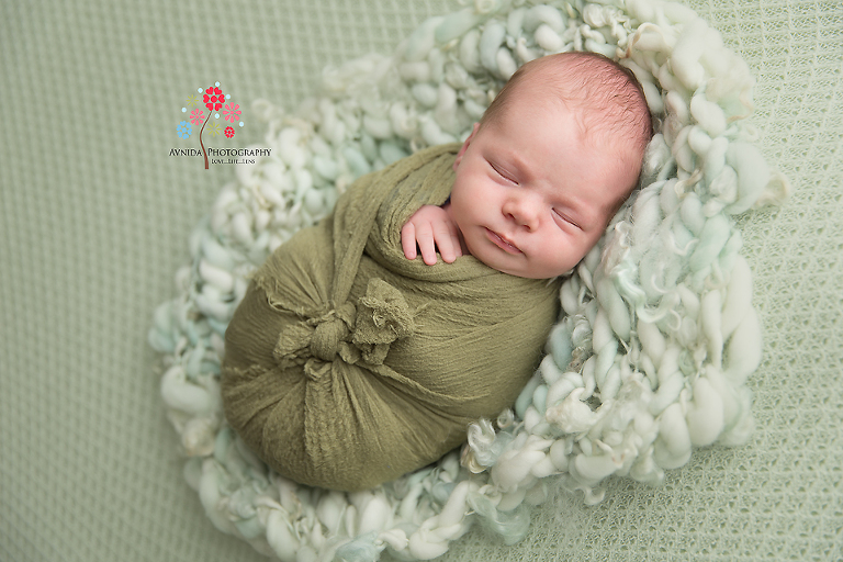 Newborn Photographer Dover NJ - Creating a literal interpretation of the statement, "my bundle of joy" - isn't Baby Eddy really the cutest