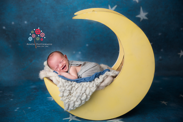 Newborn Photography Milford NJ - Since I have talked about his awesome smile so much, thought I would start with a photograph where he is smiling ear to ear - Agree with me don't you