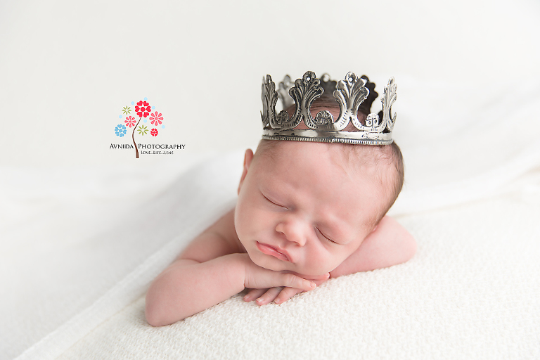 Newborn Photography Milford NJ - Someone looks so tense - after all don't they say that heavy is the head that wears the crown