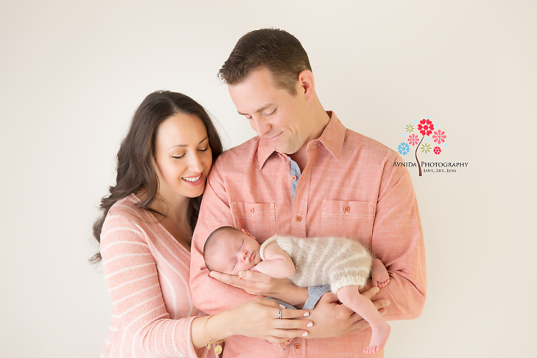 Newborn Photography Milford NJ - This is one of my favorite photograph from this session - mom and dad matched their outfit perfectly