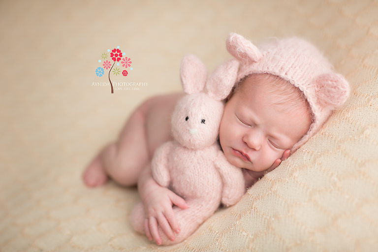 Newborn Photography Franklin NJ - Speaking of what can make a newborn photography session cuter - well pair a cute bunny with another