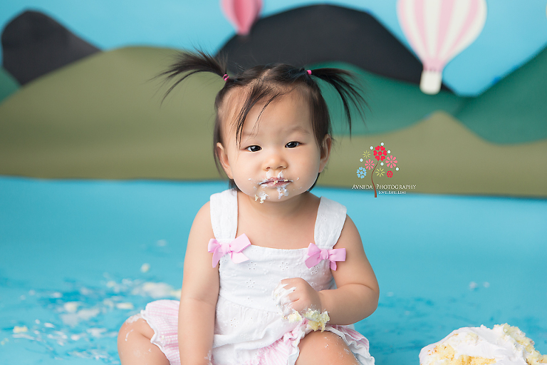 Cake Smash Photography Haworth NJ - What is a cake smash if we do not have cake all over the face, on the dress and the floor - how can you have cake smash without the smash