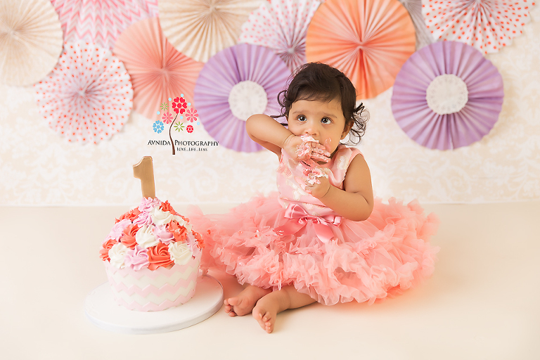 Cake Smash Photography Saddle River NJ - When you have a cake that tastes that good, you cannot stop yourself from jumping in with both hands