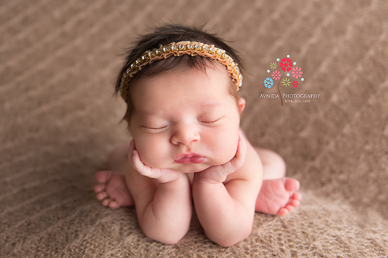 Newborn Photography Spring Lake NJ - Baby Galowitz scores a perfect 10 on the hands on the chin pose especially with those cute little toes sticking out